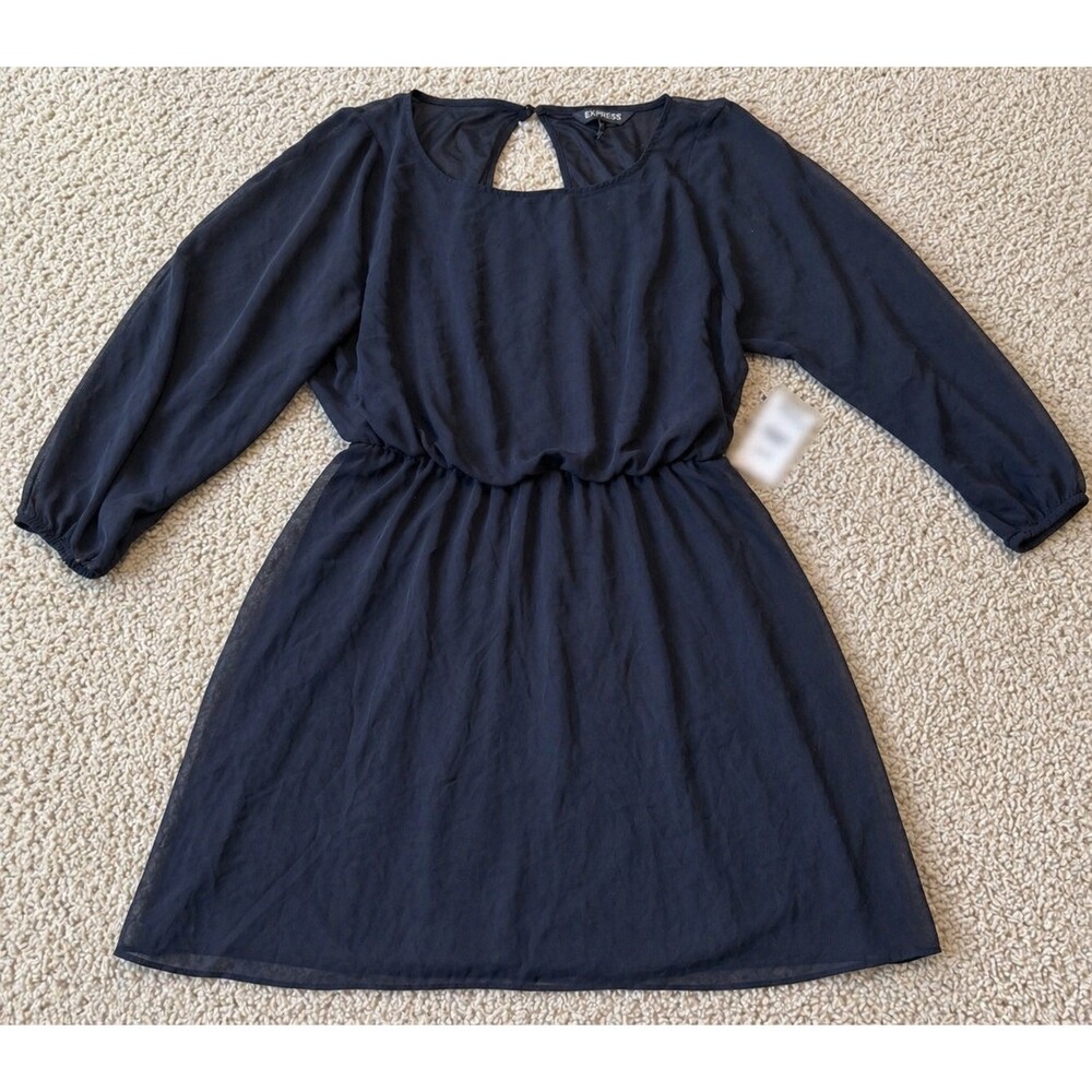 NEW Small EXPRESS Sheer Little Black Dress with Pockets ~ Romantic ~Whimsical